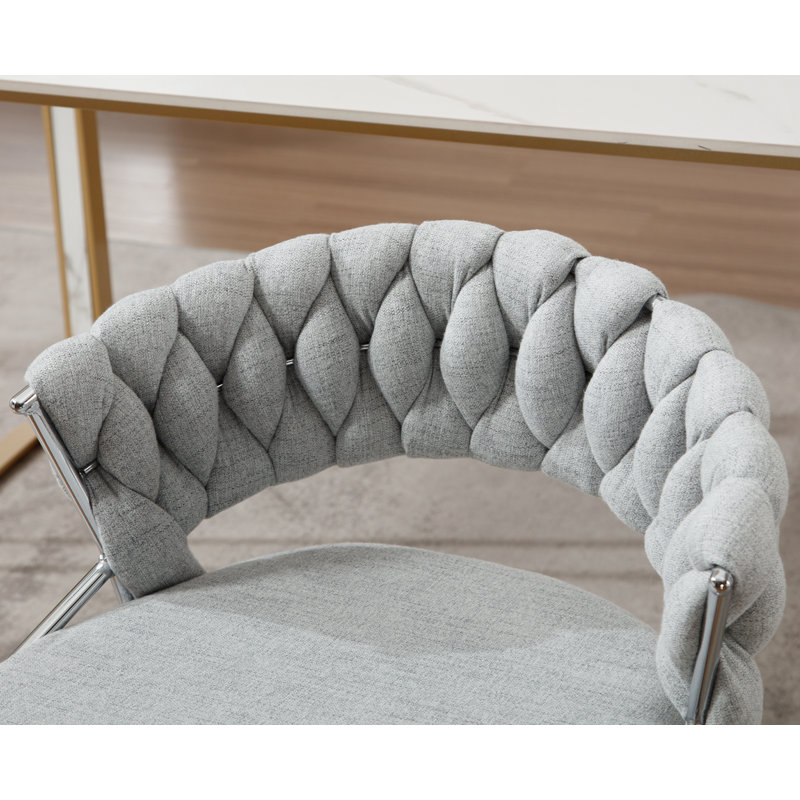 Modern And Stylish Dining Chair With Backrest And Armrests For Dining Room And Parlor Set Of 2, Gray