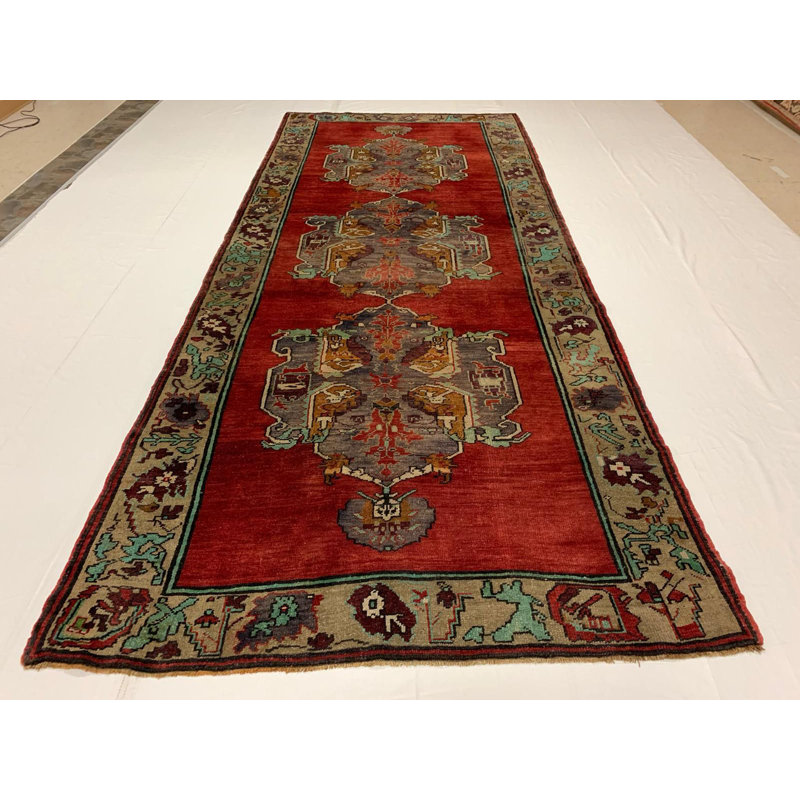 Dakhia One-of-a-Kind 5'1" X 12'3" 1970s Wool Area Rug