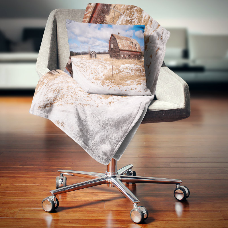 Coussin Schafer Farm Field Barn, Coussin décoratif, 16 po x 16 po