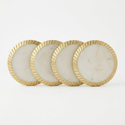 Wurth Marble Round 4 Piece Coaster Set
