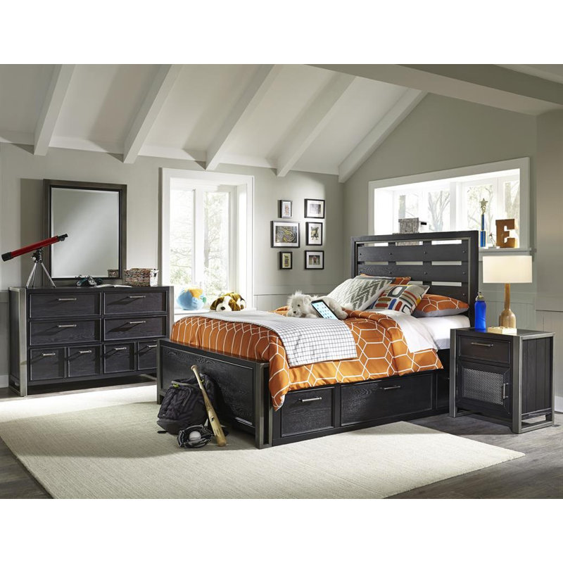 Graphite Slat Customizable Bedroom Set