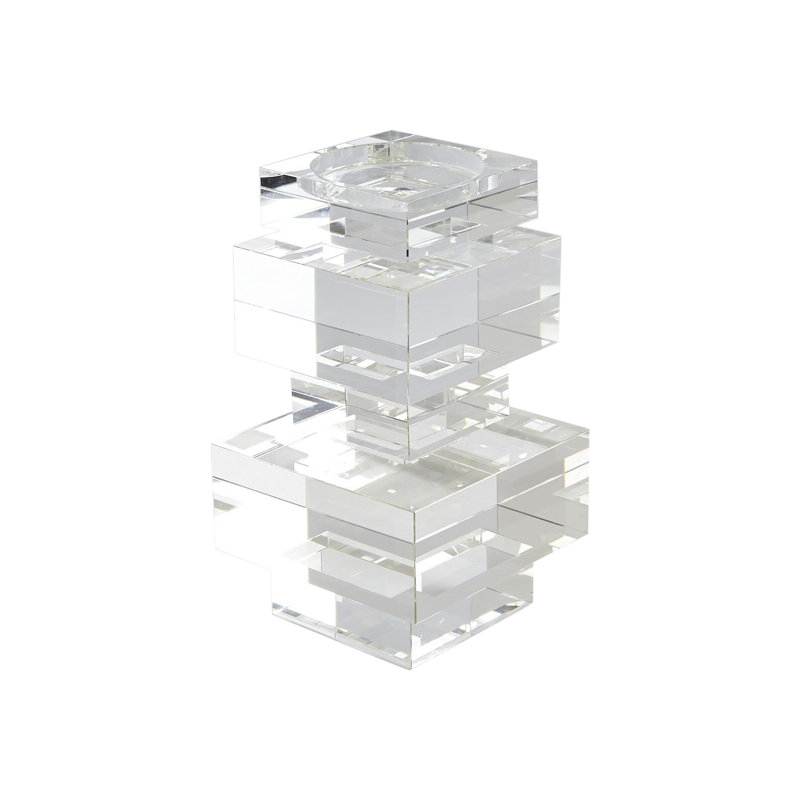 Transitional Geometric Crystal Pillar Candlestick Holder