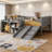 Low Loft Bed For Kids With Slide, Movable Bookshelf Storage, And Guardrails, Ideal For Fun And Safety In Small Spaces-1143861943