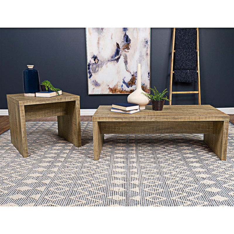 Table basse rectangulaire et ensemble de table de bout