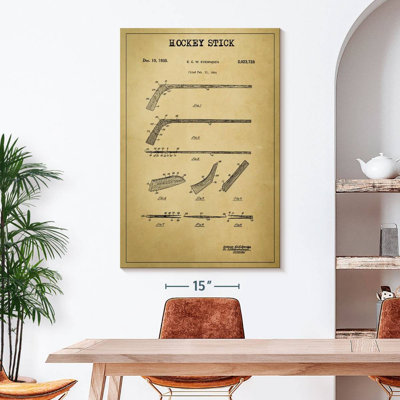 «Hockey Stick», reproduction de brevet sur toile