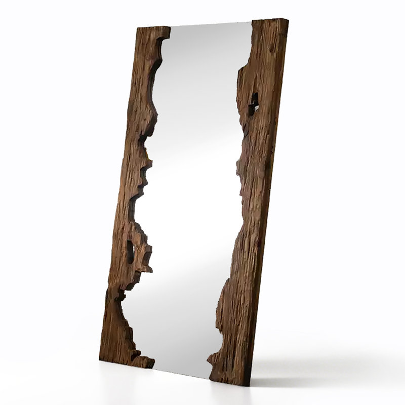 Zen-Style Vintage Pine Frame High-Definition Full-Length Mirror, 78.74" x 47.24"
