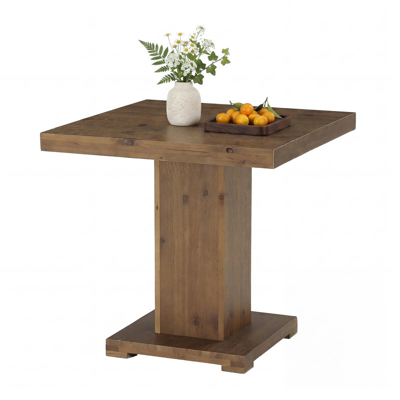 Fir Dining Table with Wood Base