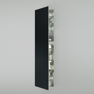 M Series Recessed Framed Medicine Cabinet with 7 Adjustable Shelves and LED Lighting