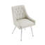 Chaise de salle à manger rembourrée en cuir moderne avec dossier capitonné à losanges - Confortable et élégante pour la salle à manger, le bureau et le café (gris clair, ensemble de 2)-133753008-133753011