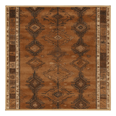 Machine Washable Art Deco Brown Area Rug