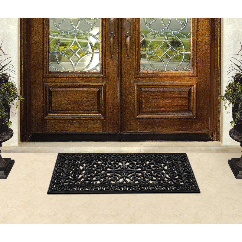 A1HC 10-LB Heavy Duty Rubber Doormat - Won't Blow Away, Outdoor Front Door Mat, Non-Slip Drainage Mat for Entryway Patio Garage