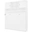 Grand lit mural blanc Serefina avec panneaux décoratifs, grand rangement et capacité de poids de 600 lb avec rayures, pour économiser de l'espace, support de matelas de 6 à 8 pouces