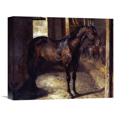 " Anglo-Arabian Stallion In The Imperial Stables At Versailles " by Theodore Gericault