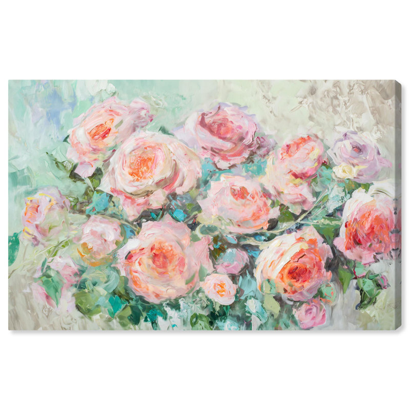 Art mural floral sur toile, , H 16 po x l 24 po, Toile tendue
