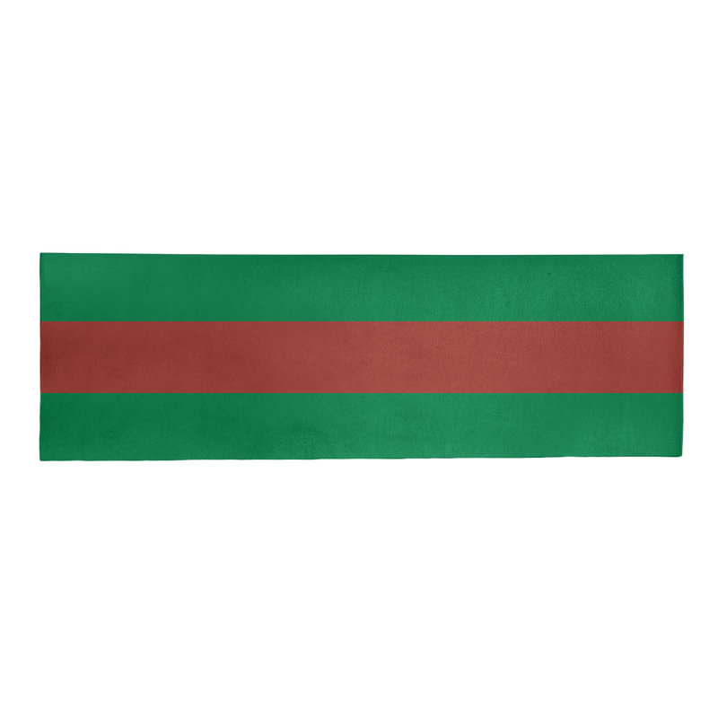 Tapis à rayures vert/doré, Tapis de couloir 2 pi 6 po x 8 pi
