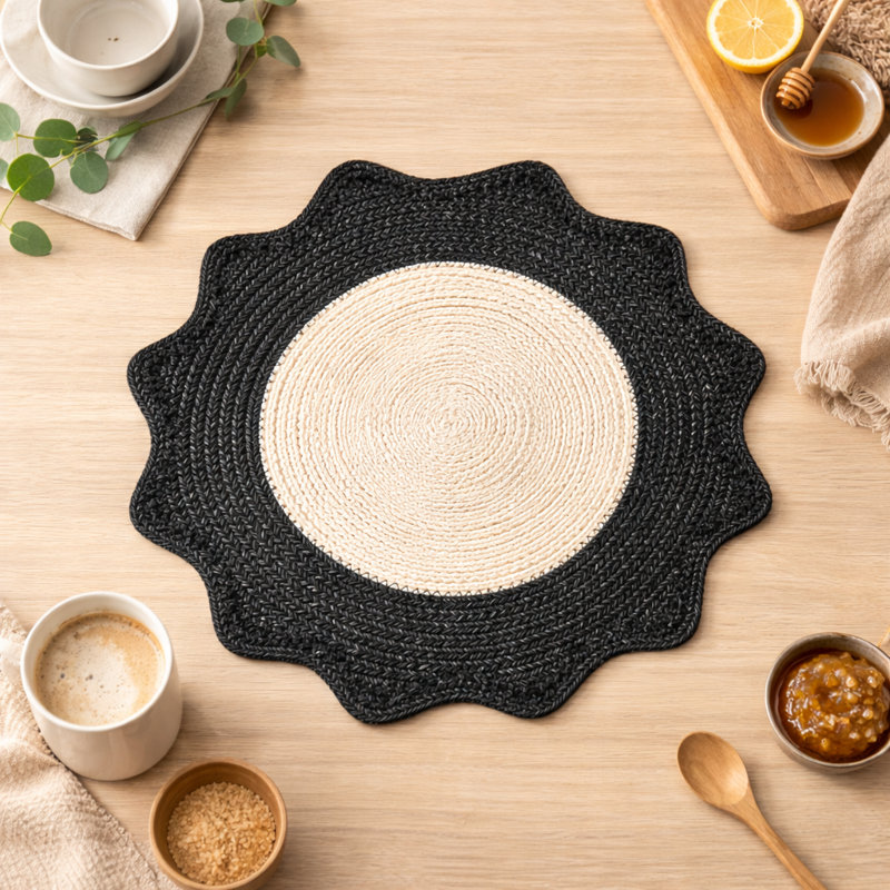 Polyester Solid Colour Placemat, Charcoal