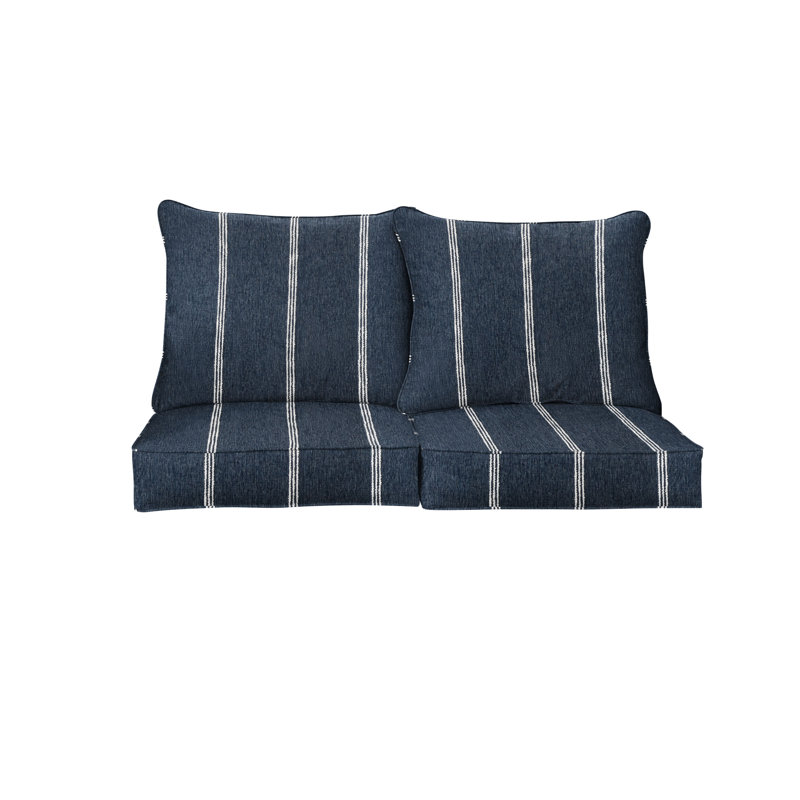 Ensemble de coussin et coussin d'extérieur Sunbrella, Bleu, L 22,5 po x P 22,5 po
