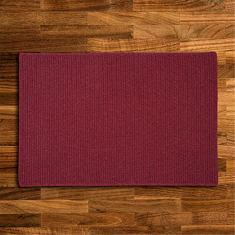 Tapis réversible en mélange de laine Tanguay - rouge cèdre, Tapis de couloir 2 pi x 10 pi
