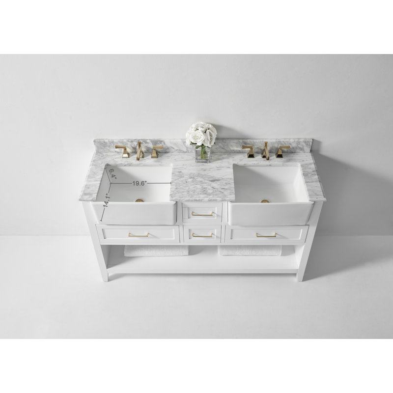 60'' W Double Vanity, White