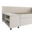 Lit plateforme simple tapissier en forme de L avec rangement et tiroirs-740333656