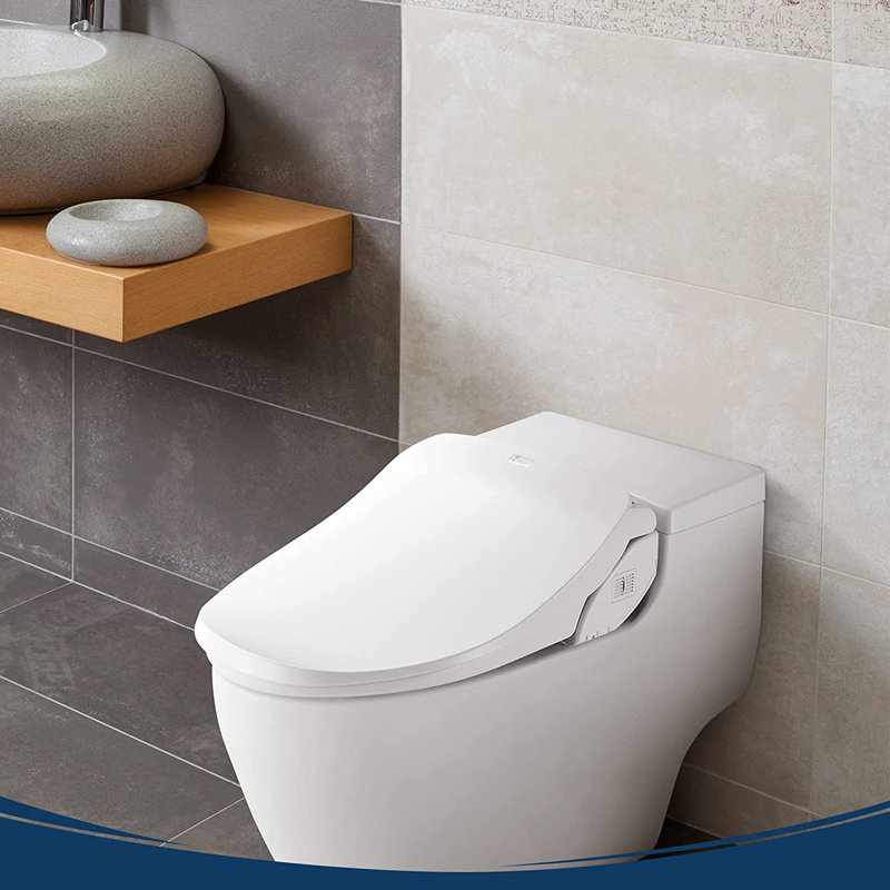 White Round Electric Bidet Toilet Seat with Remote Control
