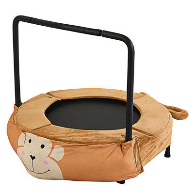 Xtp009 Assembled Children's Trampoline Happy Expression Outdoor And Indoor Dual-Use Monkey Black And Yellow Foldable Iron Tube For Kids Age 3 - 7