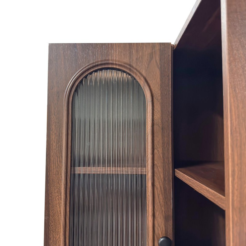 Meuble de coin de style champêtre avec portes et étagère ajustables