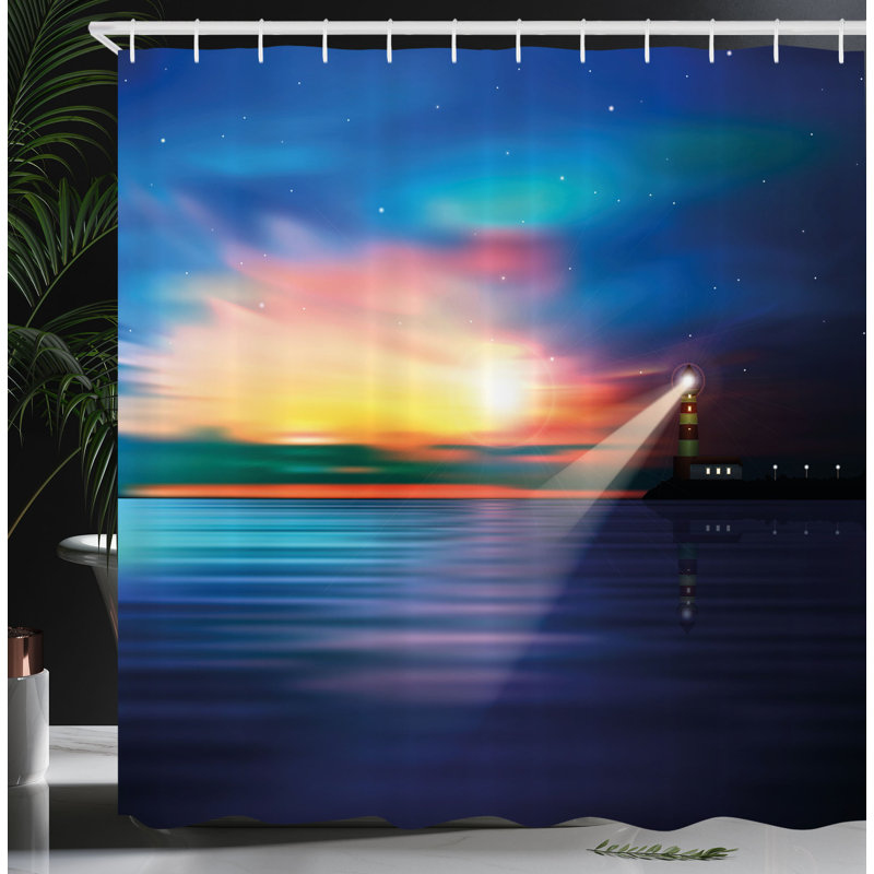 Shower Curtain with Hooks Included, 70"H x 69"W
