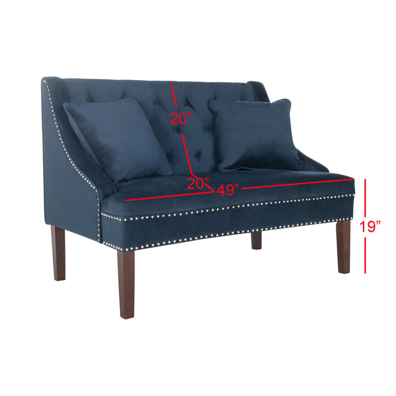 Banc rembourré Gabriele, Bleu marine