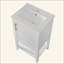 Meuble-lavabo de salle de bain avec lavabo, armoire de salle de bain avec porte à fermeture douce, support de rangement et tablette ouverte-130490465
