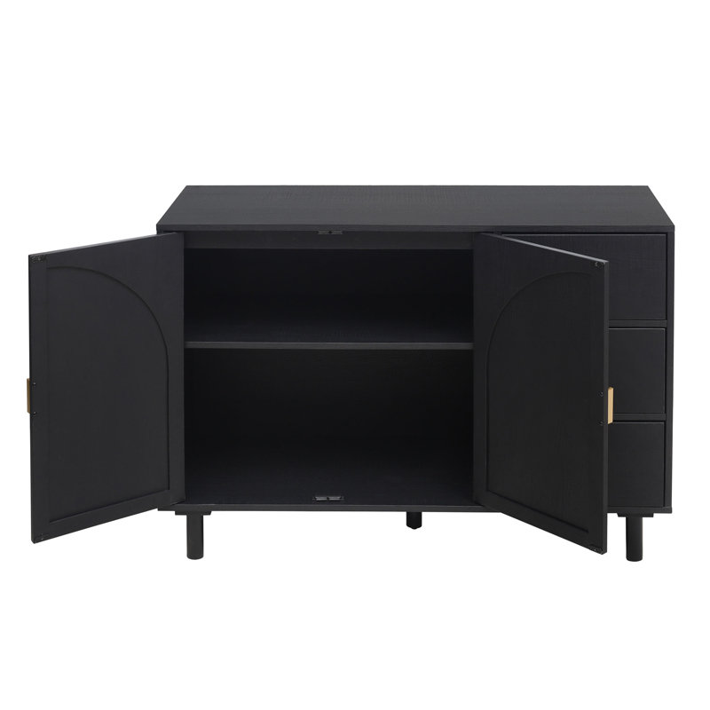 Armoire 2 tiroirs 2 portes, Noir