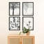 «Black and White Forest Tree Leaf Dandelion», reproduction imprimée sur papier, 4 pièces-97782180-97782183