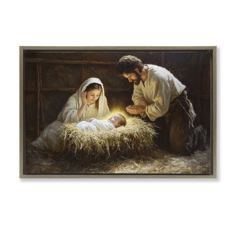 Cadre flottant Christ Nat Born, Cadre flottant orme Montalcino, H 21 po x l 31 po