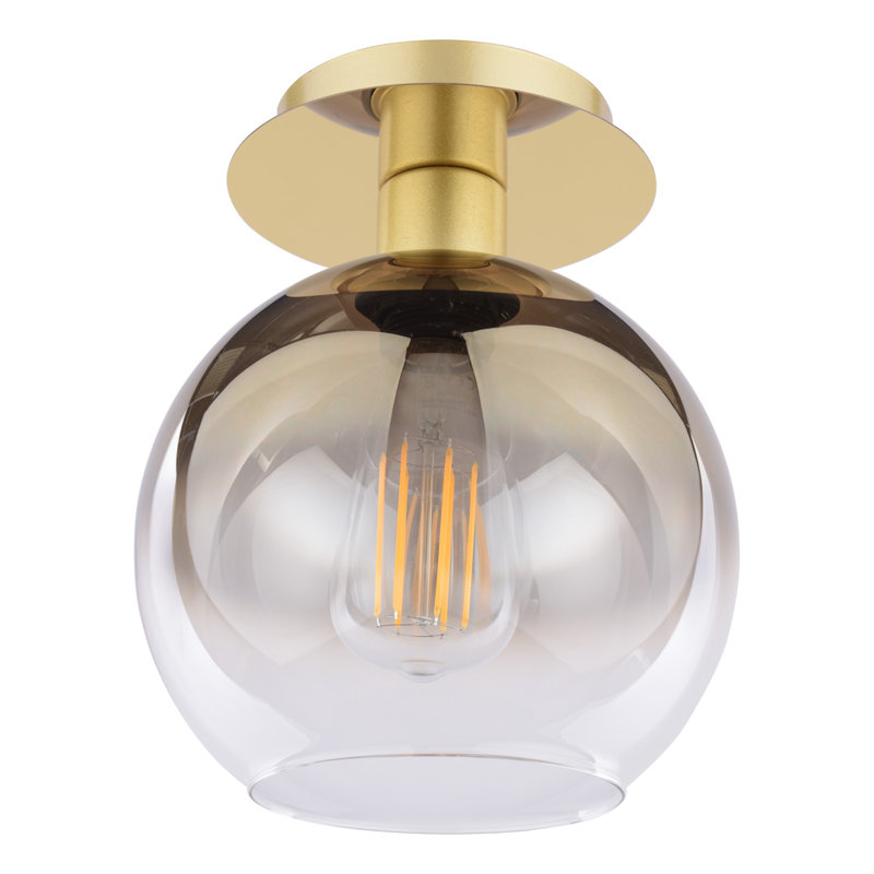 Quadrell Glass Flush Mount, Gold, Gold