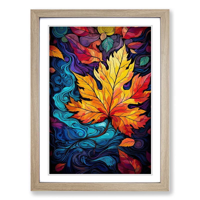 Leaf Futurism No.2 - Framed Print, 46cm H x 34cm W x 2cm D, Oak