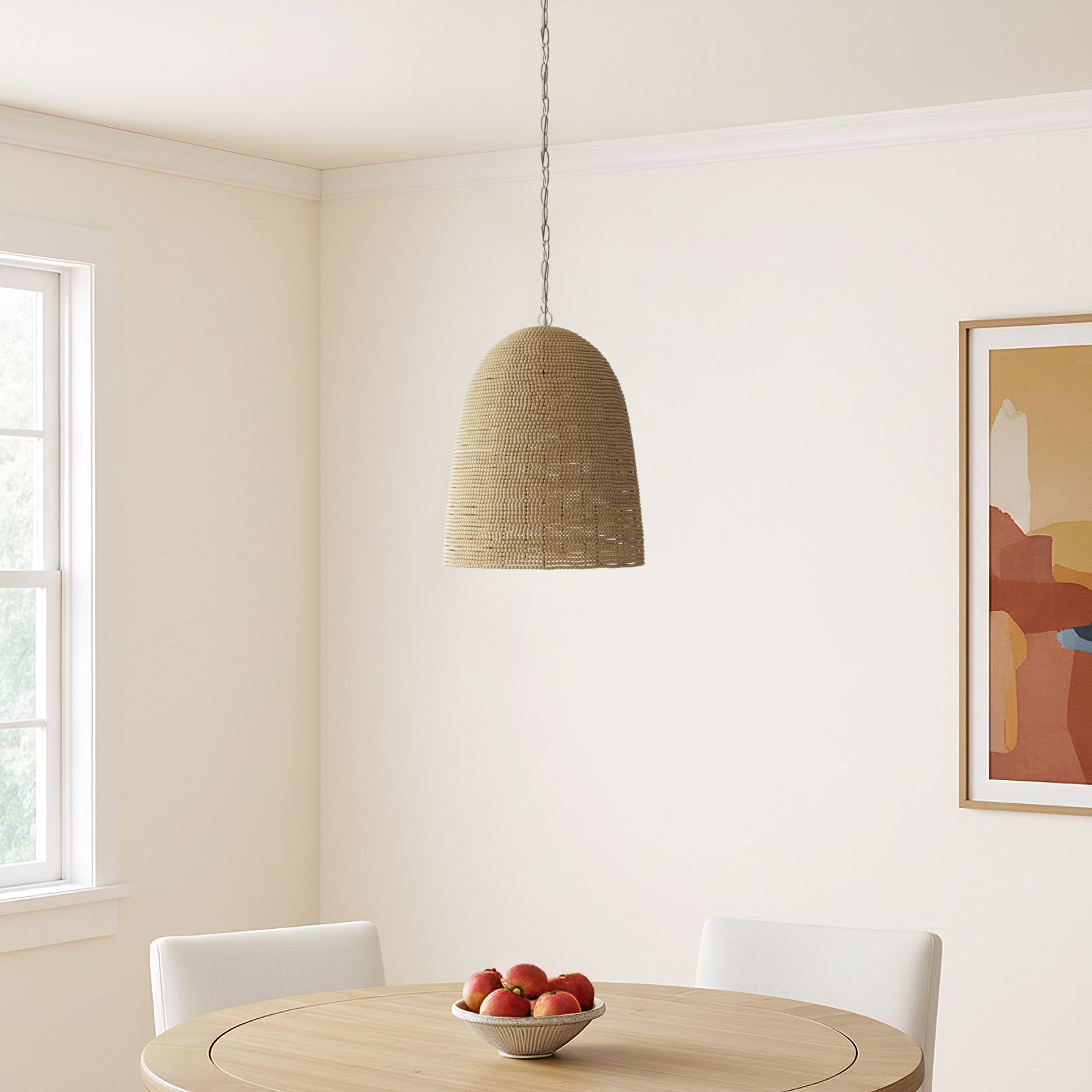 Preston Single Light Wood Dimmable Pendant
