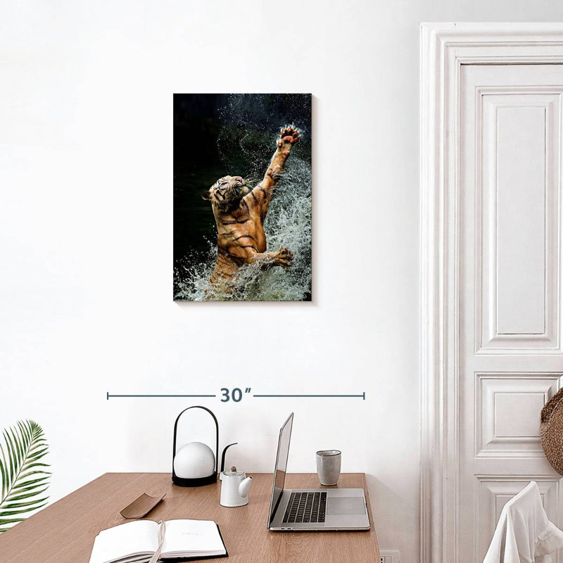 Brampt Tiger's Bath Time, 24" H x 16" W