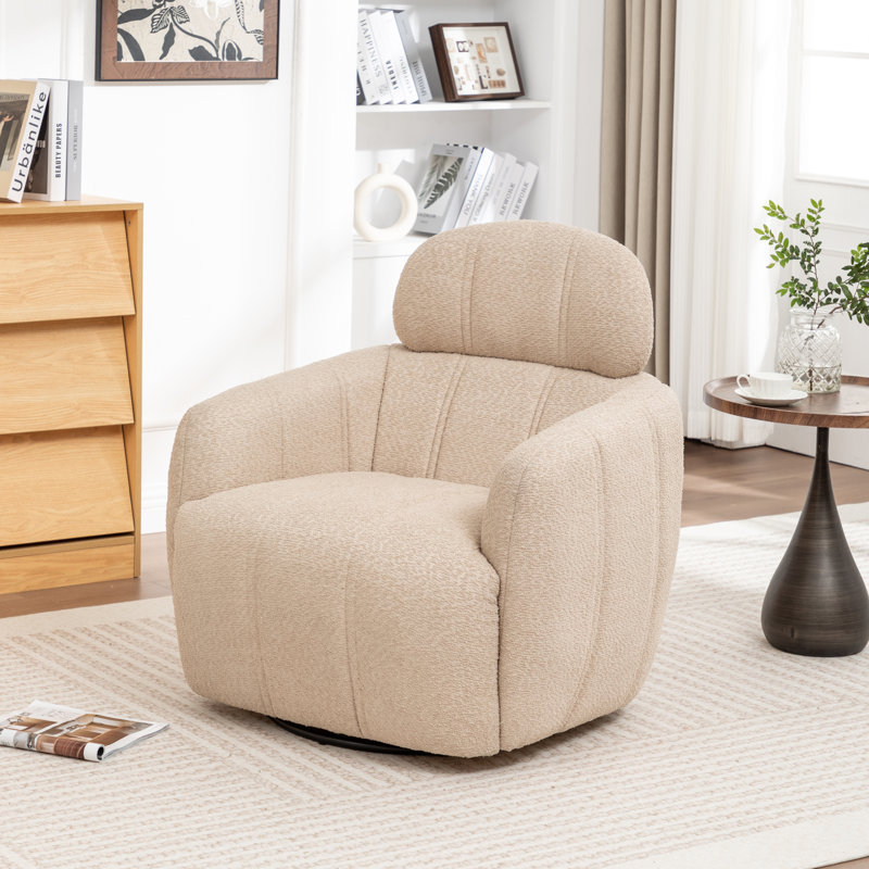Chaise pivotante Ashyiah, Beige chaud