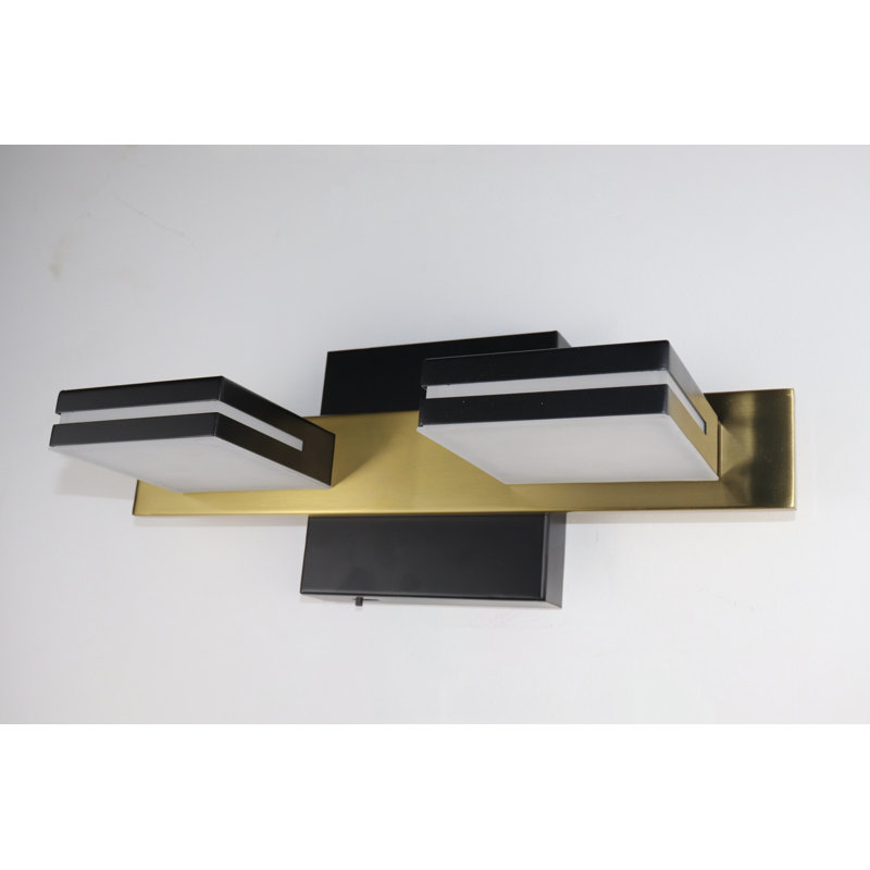 Modern Dimmable LED Vanity Lights for Mirror 5 CCT Adjustable LED Vanity Light, Black Gold, 2 Lights