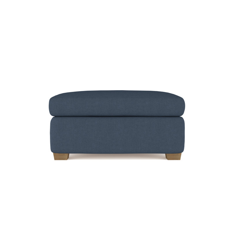 Rivington Ottoman, Plush Velvet Oyster, Weathered