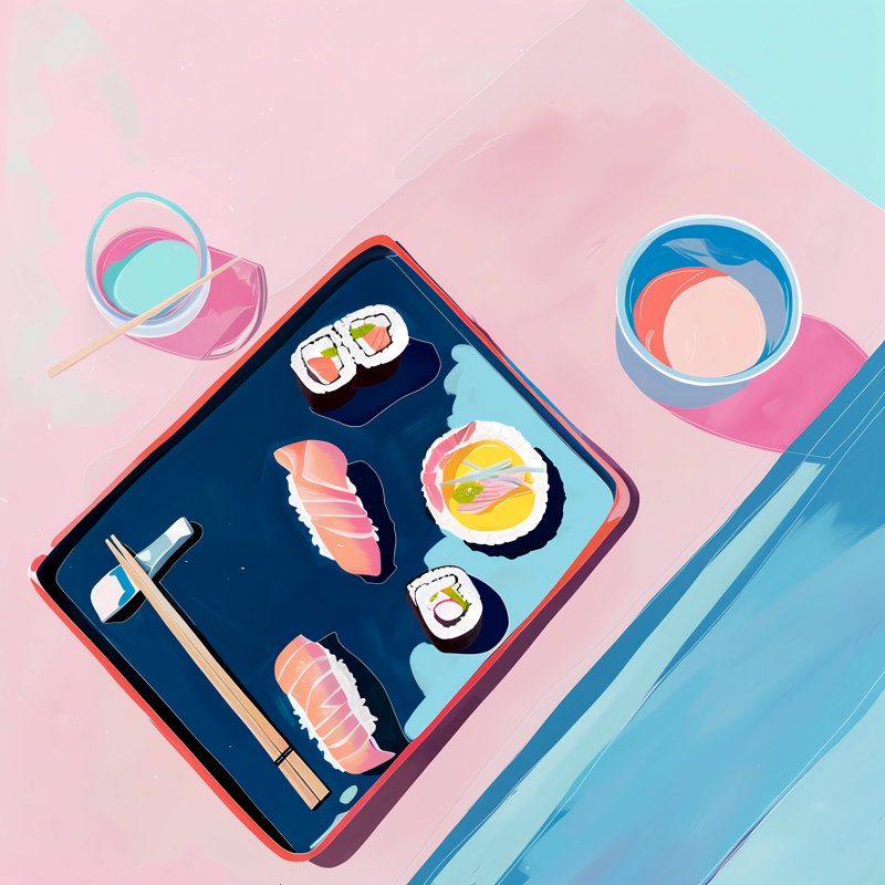Tenika Sushi Me II by Walker Noble - Wrapped Canvas Print, 30cm H x 30cm W
