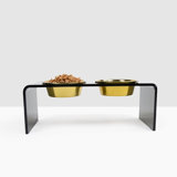 Acrylic Double Bowl Elevated Pet Feeder