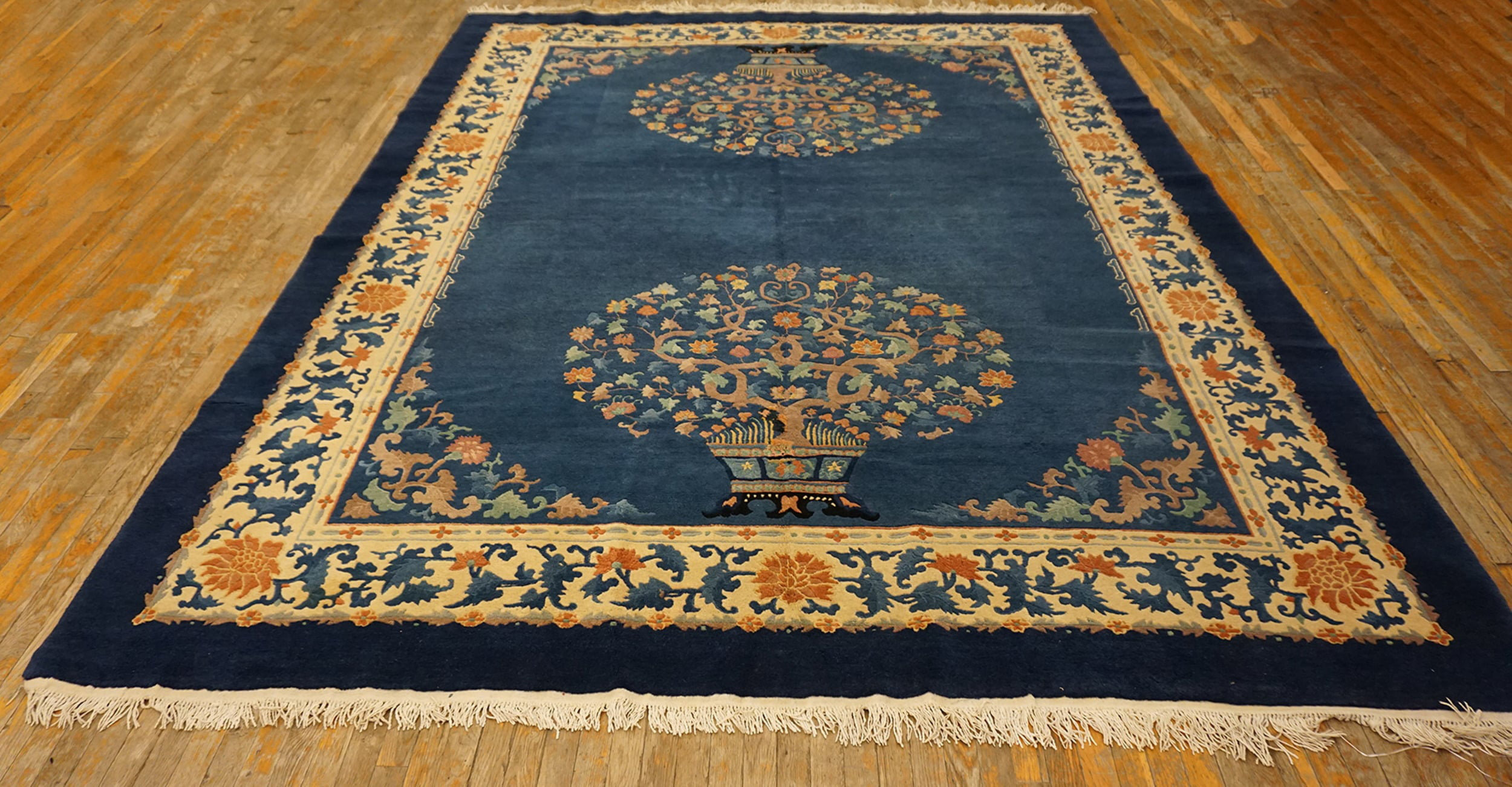 Peking Pattern Rugs On Net Antique Artistic Tree Pattern Chinese Light Blue Color ...