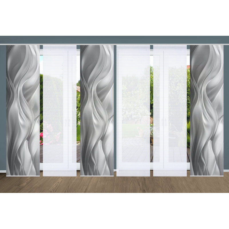 Semi Sheer Sliding Panel, in Grey