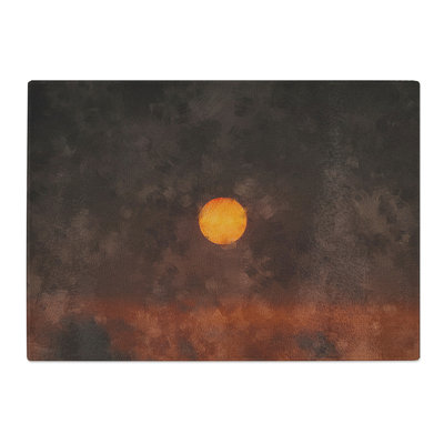 Tempered Glass Sunset on Fire Chopping Board
