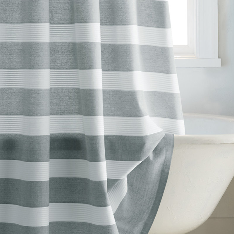 Cotton Striped Shower Curtain