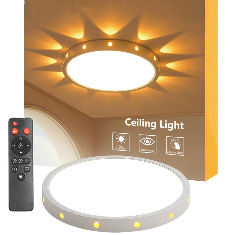 12" 24W Round LED Flush Mount Ceiling Light