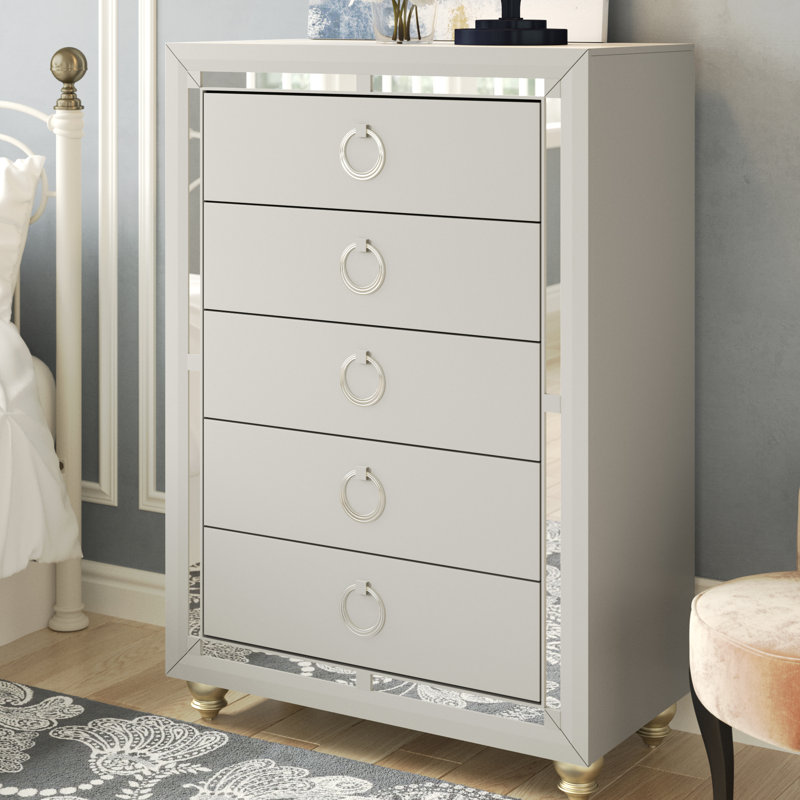 Commode d'extérieur à miroir vertical à 5 tiroirs l 33 po Kosta 