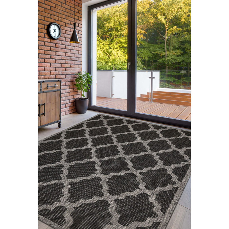 TRELLIS GREL FLATW BLACK 160/225cm, Rectangle 120 x 160 cm
