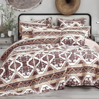 Oriental Kilim Polyester Geometric Shapes Coverlet